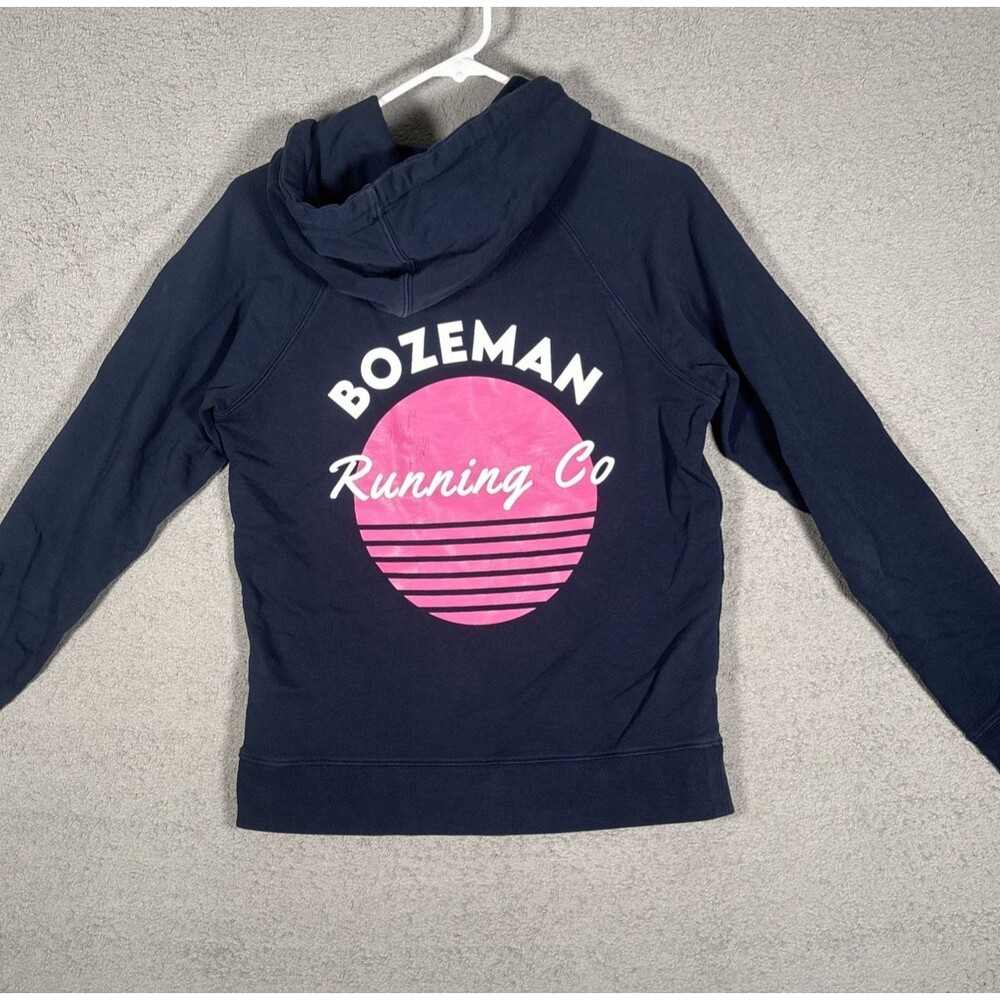 Patagonia P-6 Label Hoodie Pullover Women’s Size XS Navy Blue Bozeman Running Co